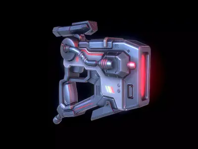  SCI FI GUN low poly Low-poly 3D model