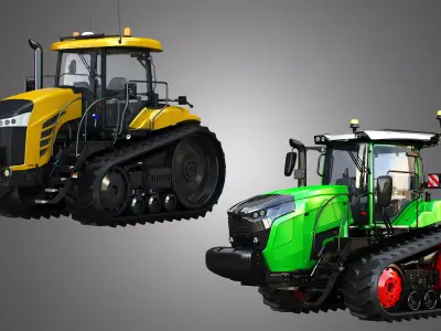 Challenger MT700E - MT900 Tractors  - Tracted Tractors  2 in 1 3D Model Pack