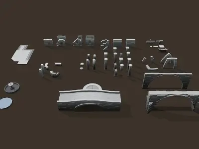 Ruins pack Low-poly 3D model