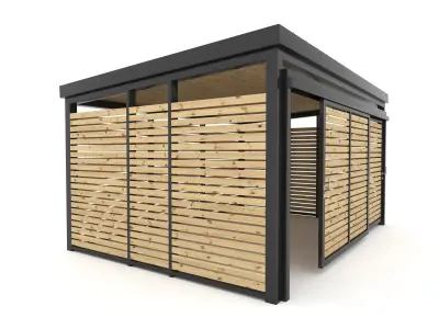 Lockable Bin Storage Shed 3D model