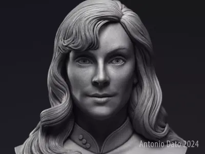 Gates McFadden as Beverly Crusher Bust Printable 3D Model 3D print model
