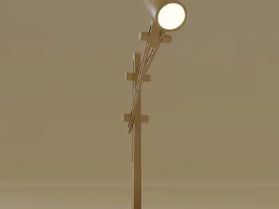 Wooden Desk Lamp Free low-poly 3D model
