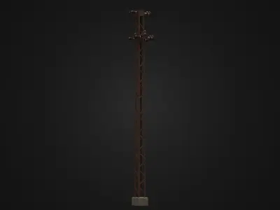 Old Rusty Soviet Transmission Tower Low-poly 3D model
