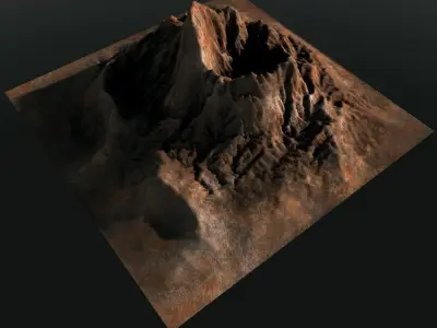 Prehistoric Volcano Low Poly Low-poly 3D model