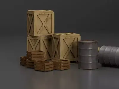 Construction KItBash Low-poly 3D model