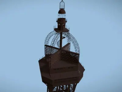Eiffel tower with its original design 3D model