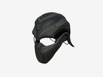 SciFi Ninja Mask A02 Black Rubber - Character Design Fashion Low-poly 3D model