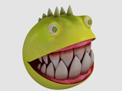 Pacman Rigged Low-poly 3D model