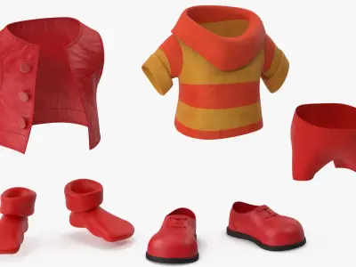  Cartoon Costume Red with a Short Sleeve Sweater 