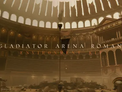 Gladiator Arena Roman Environment Kit Low-poly 3D model