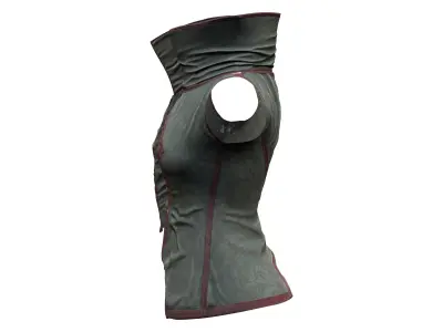 Dystopian Futuristic Sci-fi Sleeveless Top With High Neck Low-poly 3D model