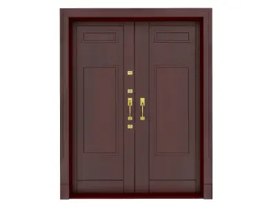 Wooden Entrance Door 3D Model 3D model