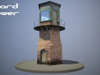 Abandoned Guard Tower 01 Low-poly 3D model