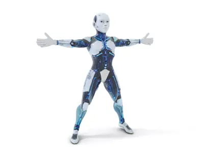 Futuristic Android model pack Low-poly 3D model