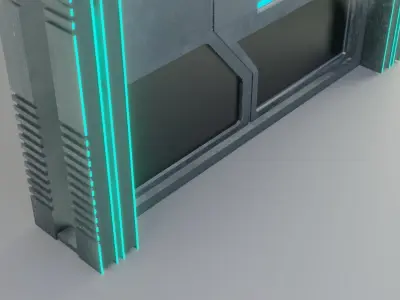 FUTURISTIC SCI-FI LOW GATE FULLY RIGGED AND ANIMATED Game Ready Low-poly 3D model