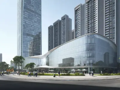 Modern High-Rise Mixed Use Tower with Residential Complex 3D model