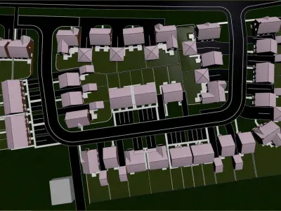 Residential neighborhood 3D model