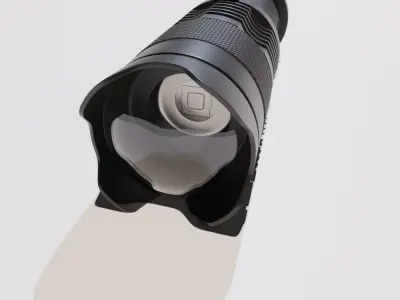 Police LED Flashlight High-Poly Black 3D model
