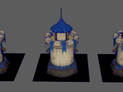 Medieval tower turret Alliance Low-poly 3D model