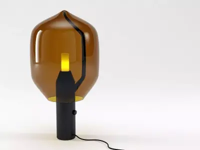 Lighthouse table lamp made of glass and metal 3D model