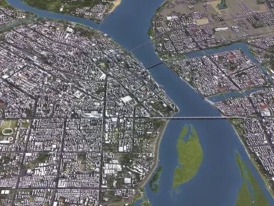 Xiangyang - 3D City Model Low-poly 3D model