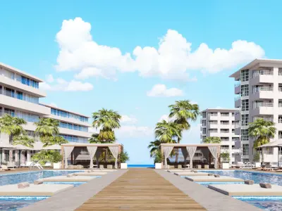 Corona - C4D Scene files - Miami Holiday Resort 3D model