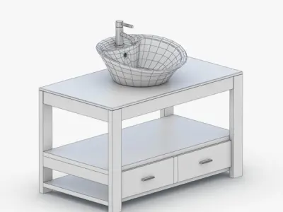1577 - Sink Low-poly 3D model