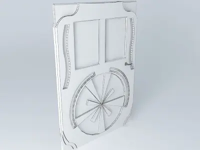 cool door design with windows  Free 3D model