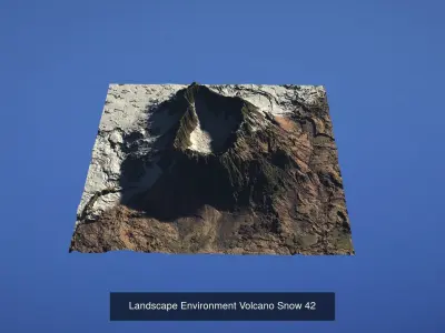 5 Landscape Environment Volcano Snow Volume 09 3D Model Pack