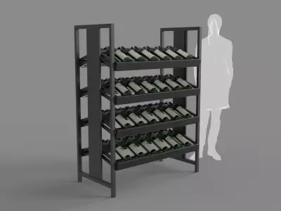 Wine Bottles Display 3D model