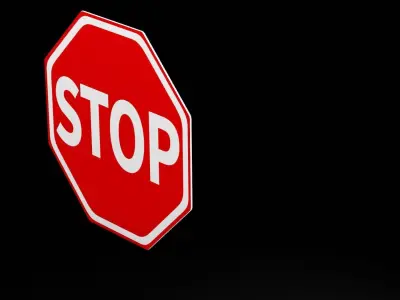 Street Sign Stop Low-poly 3D model