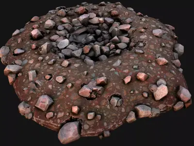 Coal Ore Deposits Mine Environment Low-poly 3D model