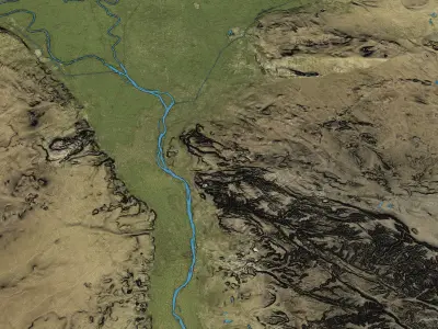 Cairo - Topography Terrain Low-poly 3D model