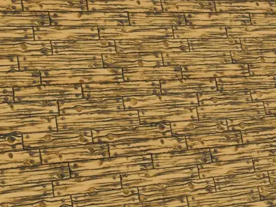 Weathered Yellow Painted Wood Planks with Rivets PBR Texture