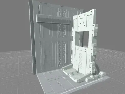 MHB08OF-Classic Mech Hangar Platform Deck Fixture 3D print model