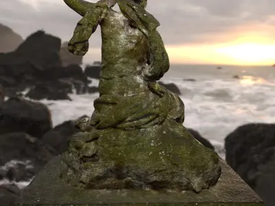 old statue Low-poly 3D model