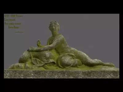 woman statue Low-poly 3D model