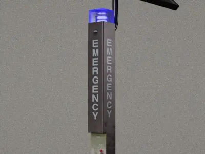 Campus Blue Light System Stations Low-poly 3D model
