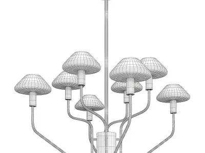 Gray Glass Mushrooms Low-poly 3D model