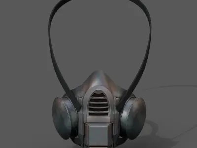 Gas mask respirator scifi futuristic 3d model  Low-poly 3D model 13