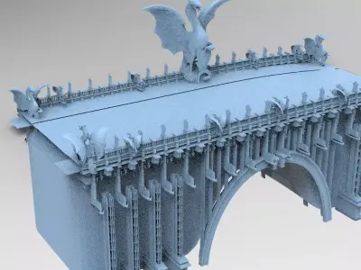 Fantasy Inspired Dragon Bridge massive 3D model