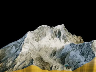 Huascaran Mountain 3d model terrain 3D model