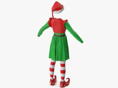  Christmas Elf Costume with Bells Female 