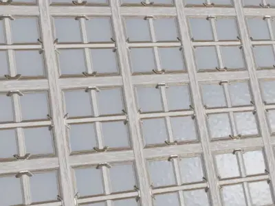 Ornate White Wood Ceiling Panel PBR Seamless Texture