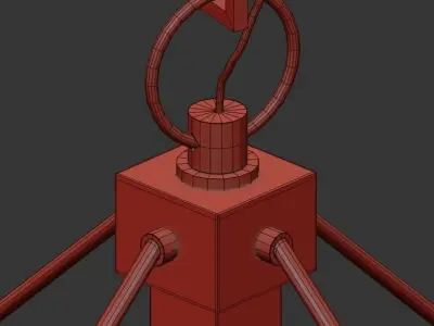 Sutter 4 chandelier with four lights and shade 3D model