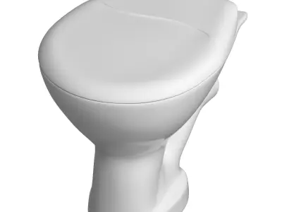Floor Mount oval shape EWC toilet 3D model Modeled in 3ds max 3D model