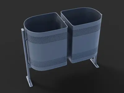 Low Poly Trash Bin  3D model