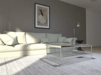 Penthouse Apartment living room and balconey 3D model