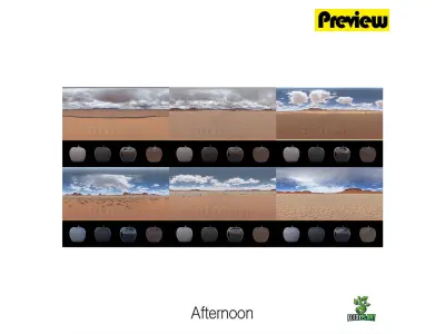 Realistic HDRI 19pcs 12k Desert Low-poly 3D model