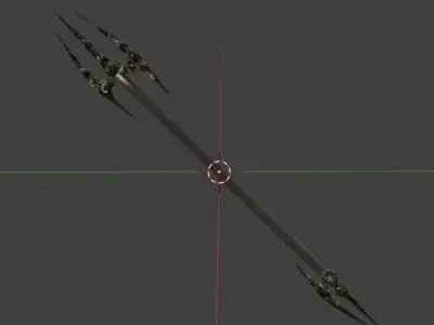 Fantasy Obsidian Trident 3D model